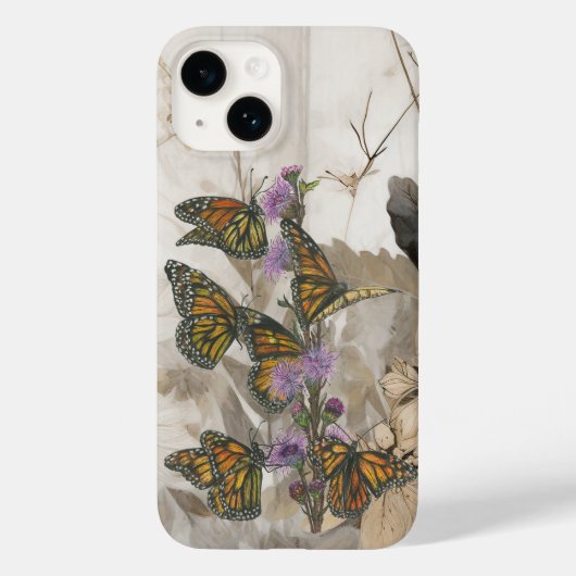 Kleurrijke handgeschilderde monarchvlinders Case-Mate iPhone case (Achterkant)