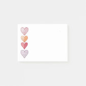 Kleurrijke handgetekende harten post-it® notes (Voorkant)
