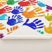 Kleurrijke HandPrint Sherpa Deken (3/4)