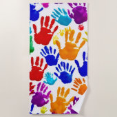 Kleurrijke HandPrint Strandlaken (Voorkant)
