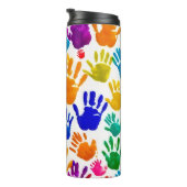 Kleurrijke HandPrint Thermosbeker (Geroteerd rechts)