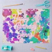 Kleurrijke Happy Birthday Abstracte Bokeh Bubbles Tissuepapier (Craft)