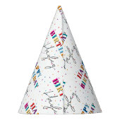 Kleurrijke Happy Birthday Custom Name Confetti Feesthoedjes (Achterkant)
