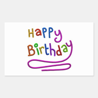 Kleurrijke Happy Birthday Greeting Rechthoekige Sticker