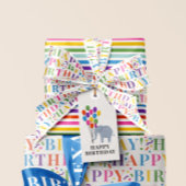 Kleurrijke Happy Birthday Text met Confetti Lint