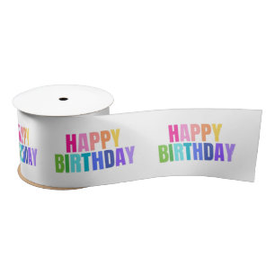 Kleurrijke Happy Birthday Text met Confetti Lint