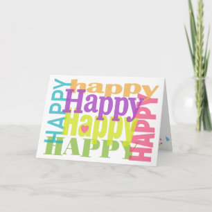 Kleurrijke Happy Birthday Typografie Kaart