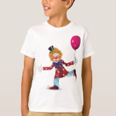 Kleurrijke Happy Clown met Ballon Fun Circus T-shirt (Voorkant)