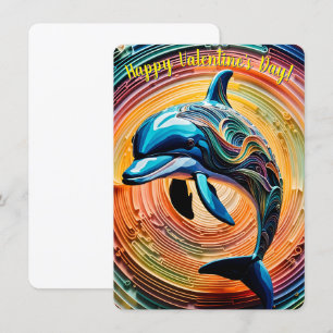 Kleurrijke Happy Dolphin Valentijnsdag