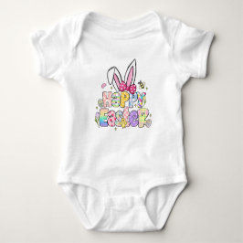 Kleurrijke Happy Easter Bunny Oorbellen met Strik Romper