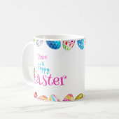 Kleurrijke Happy Easter Eggs Coffee Mok (Voorkant links)