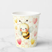 Kleurrijke Happy Little Honey Bee Baby shower Scha Papieren Bekers (Achterkant)