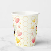 Kleurrijke Happy Little Honey Bee Baby shower Scha Papieren Bekers (Links)