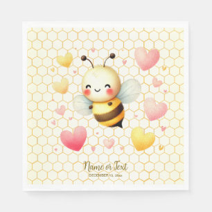 Kleurrijke Happy Little Honey Bee Baby shower Scha Servet