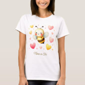 Kleurrijke Happy Little Honey Bee kleurrijke harte T-shirt (Voorkant)