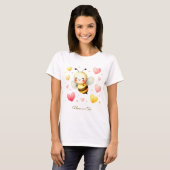 Kleurrijke Happy Little Honey Bee kleurrijke harte T-shirt (Voorkant volledig)