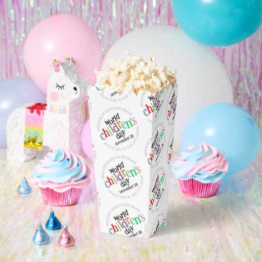 Kleurrijke Happy World Kinderdag Bedankdoosjes (Feest)