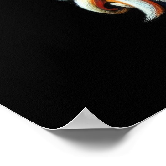 Kleurrijke harde pastel tekening Chinese foo hond Poster (Hoek)