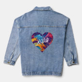 Kleurrijke hart XOXO- Denim Jacket (Achterkant)