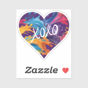 Kleurrijke hart XOXO- Sticker