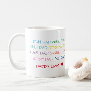 Kleurrijke hartelijke woorden & foto papa's koffiemok