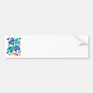 kleurrijke harten bumpersticker