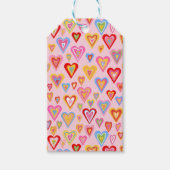 kleurrijke harten cadeaulabel (Voorkant)
