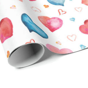 kleurrijke harten cadeaupapier