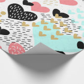 kleurrijke harten cadeaupapier (Hoek)