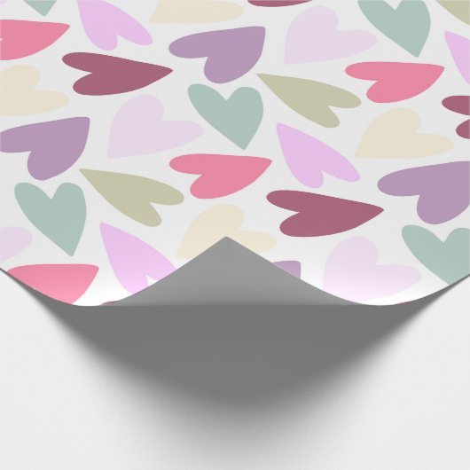 kleurrijke harten cadeaupapier (Hoek)