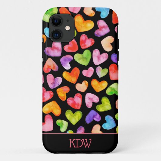 kleurrijke harten Case-Mate iPhone case (Achterkant)