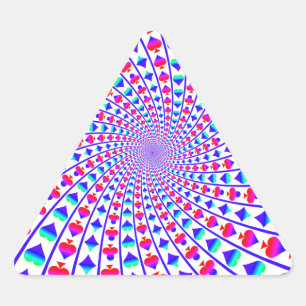 Kleurrijke Harten, Diamanten, Schoppen, en Clubs Driehoek Sticker