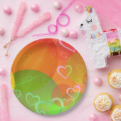 Kleurrijke harten en ballonnen Abstract ontwerp Papieren Bordje (Feest)