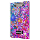 Kleurrijke harten en bloemen Abstract, persoonlijk Klembord (Links)