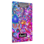 Kleurrijke harten en bloemen Abstract, persoonlijk Klembord (Rechts)