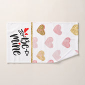 Kleurrijke harten en zwarte tekst zijn van mij bad handdoek (Handdoek)