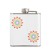 Kleurrijke harten heupfles (Achterkant)