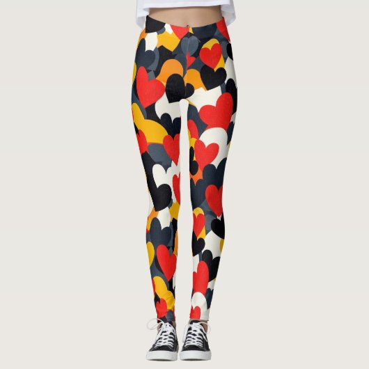kleurrijke harten leggings (Voorkant)