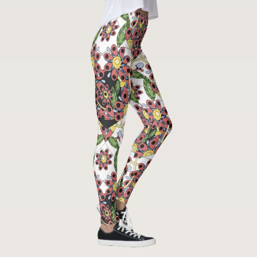 Kleurrijke harten, naadloos romantisch patroon. leggings (Rechts)