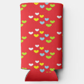 Kleurrijke harten op rood (Achterkant)