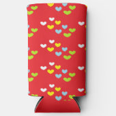 Kleurrijke harten op rood (Voorkant)