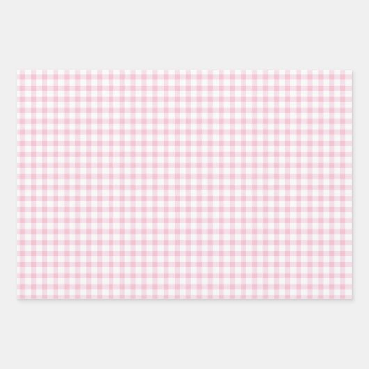 Kleurrijke harten | Pastel Pink and Blue Gingham Inpakpapier Vel (Voorkant)