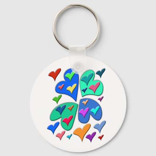 kleurrijke harten sleutelhanger (Voorkant)