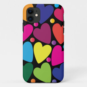 Kleurrijke harten telefoonhoesje iPhone 11 hoesje