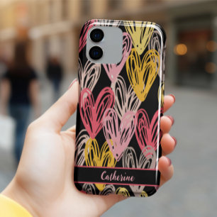 KLEURRIJKE HARTEN VALENTIJNSDAG PATROON iPhone 11 HOESJE