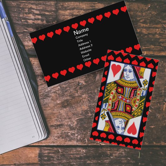  kleurrijke  hartenkoningin visitekaartje