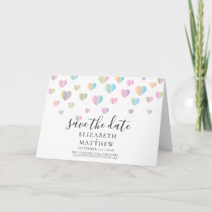 Kleurrijke Hartspikkels Save the Date Ontwerp Uitn