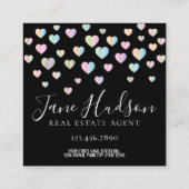 Kleurrijke Hartspikkels Zakelijke Kaart Vierkante Visitekaartje (Achterkant)