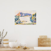 Kleurrijke haven landschap schilderij poster (Keuken)