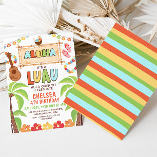 Kleurrijke Hawaïaanse Aloha Luau Verjaardagsuitnod Kaart